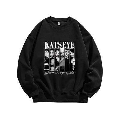 韩女团 Katseye粉丝周边应援印花重磅纯棉百搭卫衣套头衫男女同款