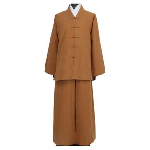 冬季僧装亚麻僧服加厚保暖免绑腿短褂僧人和尚服小褂男女款僧衣褂
