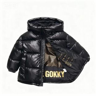 反季儿童黑金羽绒棉服男女童中大童秋冬保暖加厚短款外套韩版童装