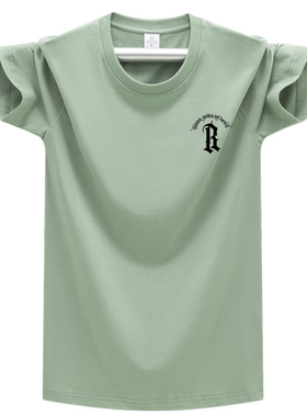 纯棉短袖夏季男t恤薄款红色上衣