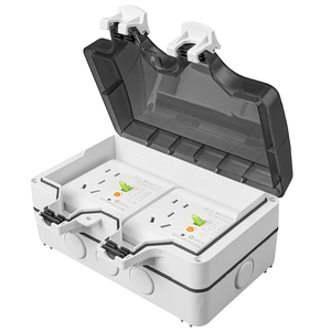 86型双联防水插座户外防雨86型明装室外电动车充电源开关罩防溅盒