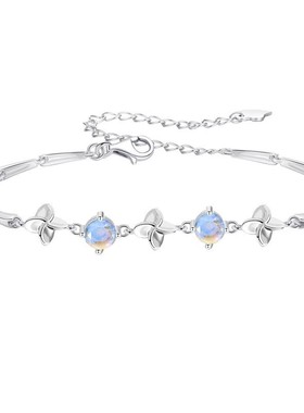 诗予饰四叶草月光石铜女手链饰品