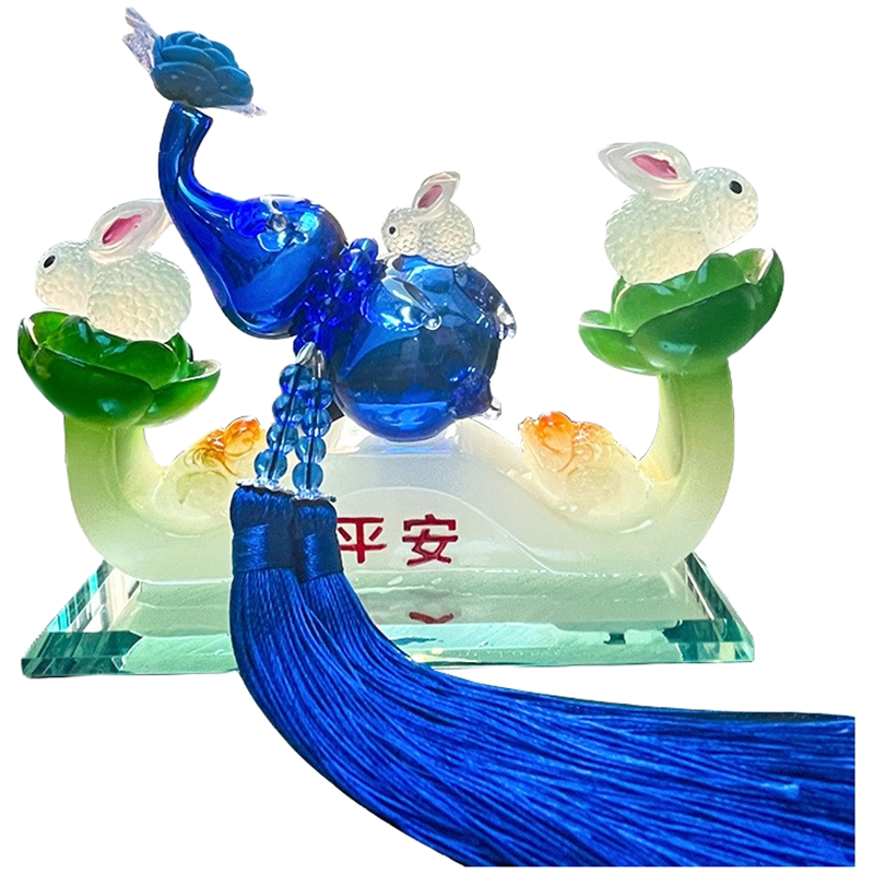 汽车香水座车载香水摆件除异味车内如意葫芦白兔饰品摆件装饰用品