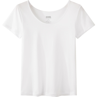 宜而爽内衣女士夏季纯棉薄款短袖60支丝光棉柔软舒适家居汗衫T恤