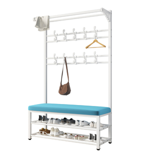 换鞋凳鞋柜家用玄关衣帽架进门口多功能挂衣架一体收纳置物架鞋架