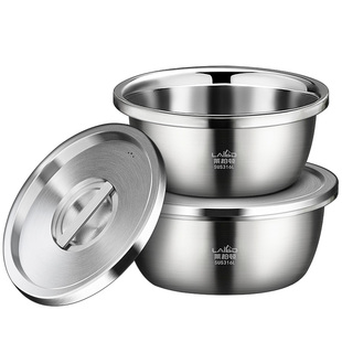 316L不锈钢盆套装家用打蛋带盖和面烘焙盆加厚汤盆厨房洗菜盆油盆