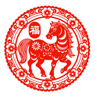 生肖马窗花剪纸福字静电贴纸马到窗贴玻璃贴2026马年新年春节水贴