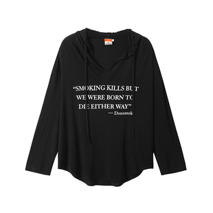 DONSMOKE防晒罩衫美式街头慵懒风宽松长袖T恤内搭打底防晒上衣