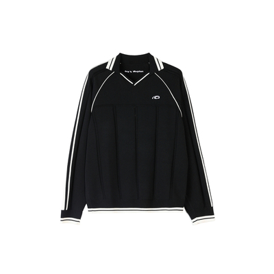 ROARINGWILD黑色拼接长袖针织衫