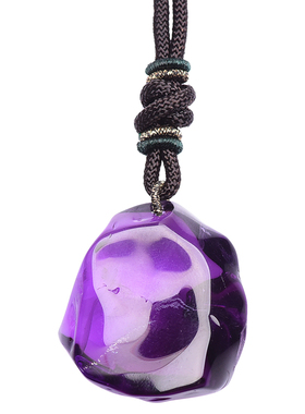 天然紫水晶原石形态随型吊坠把玩