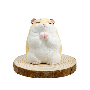 吃货小仓鼠陶瓷摆件 创意家居饰品办公桌面汽车摆设老鼠公仔礼物