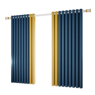 2025新款送罗马杆窗帘杆一整套带杆免打孔2025简易安装卧室全遮光