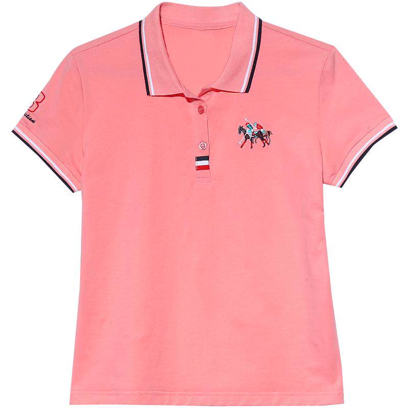 夏季polo领短袖t恤女翻领上衣