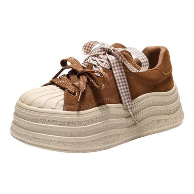 百丽波浪厚底小白鞋女26春新款商场同款双鞋带休闲板鞋L8031AM6