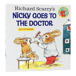 小兔子看医生 斯凯瑞小金书 英文原版 Richard Scary's Nicky Goes To The Doctor 英文版  Richard Scarry 进口英语原版书籍