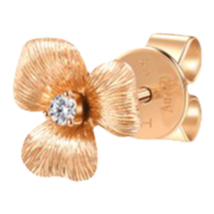 EMPHASIS艾斐诗「颂」系列18K玫瑰金花朵钻石耳钉93488E预订