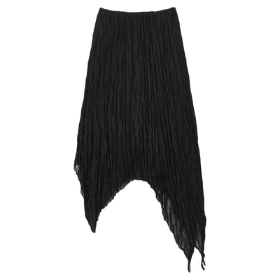 MOUSSY 2026春季新品甜酷风褶皱蕾丝边不规则半身裙028JSA31-1024