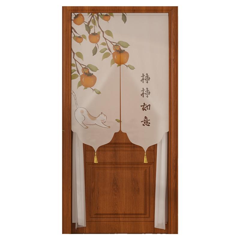 门帘布艺防蚊透光遮丑竹帘新中式茶室禅意隔断装饰帘子半帘入户帘