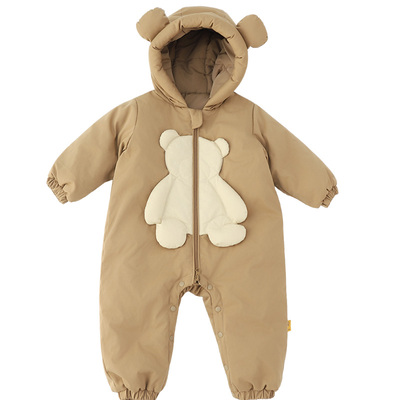 宝宝夹棉连体衣冬季外出三防棉袄