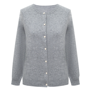 LadyJ-“奢品羊绒”鼎JI阿拉善盟首道小山羊白绒极简百搭羊绒开衫