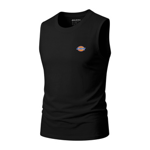 Dickies春夏季黑色打底青少年背心男生纯棉坎肩无袖健身运动全棉