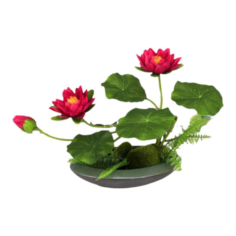仿真荷花桌面摆件中式餐桌装饰花
