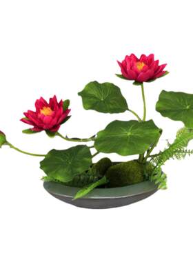 仿真荷花桌面摆件中式餐桌装饰花
