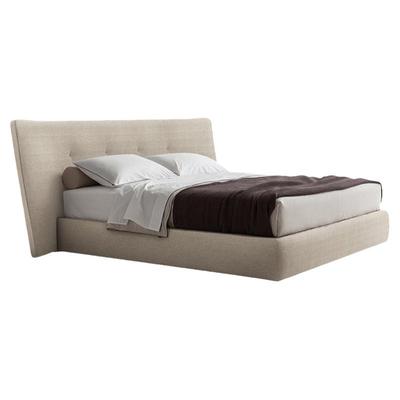 保罗约翰现代极简棉麻布艺床