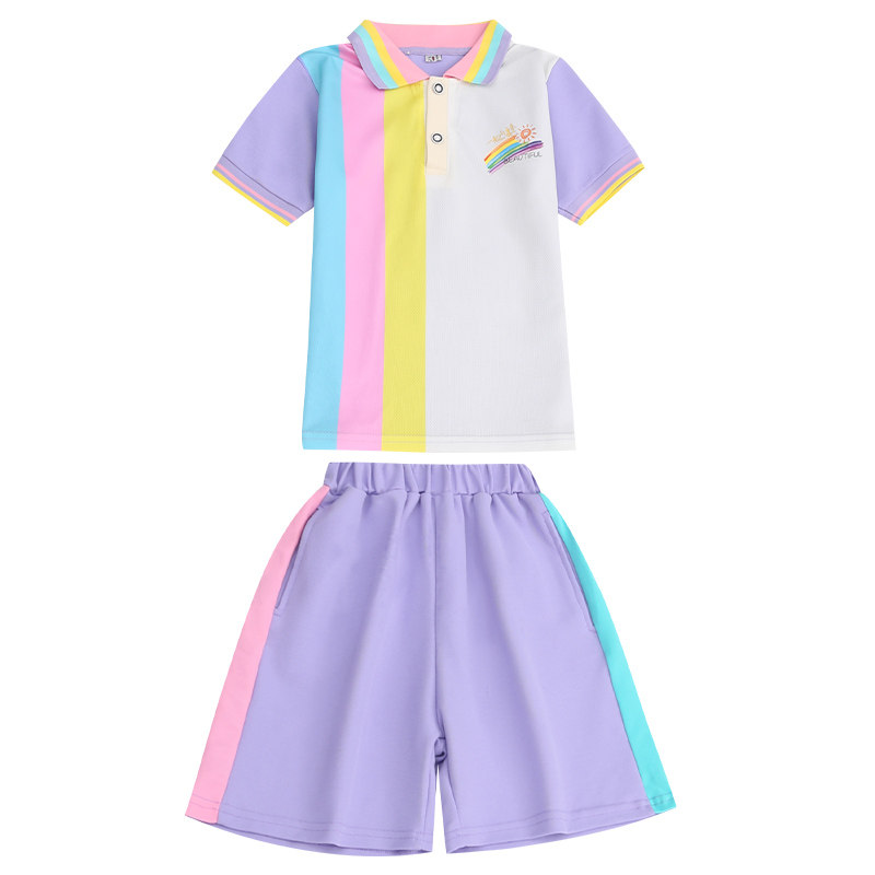 新款幼儿园毕业典礼服装大班夏季校服短袖班服小学生合唱服polo衫