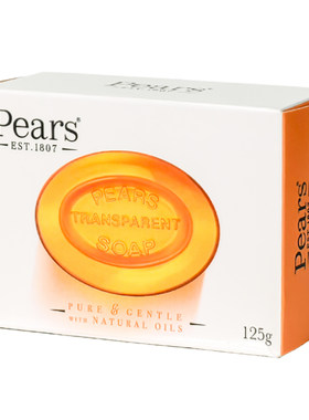Pears梨牌琥珀橙精油透明水晶皂