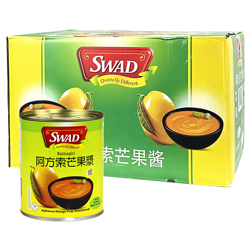SWAD阿方索芒果酱850g*24罐整箱原装进口果泥浆杨枝甘露奶茶原料