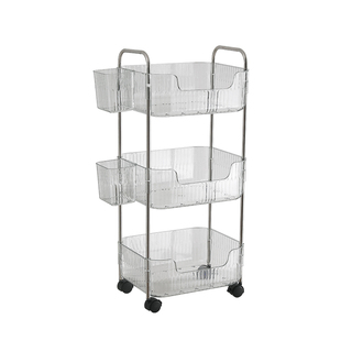 亚克力桌下书包置物收纳架办公室分层零食移动小推车书本宿舍书架