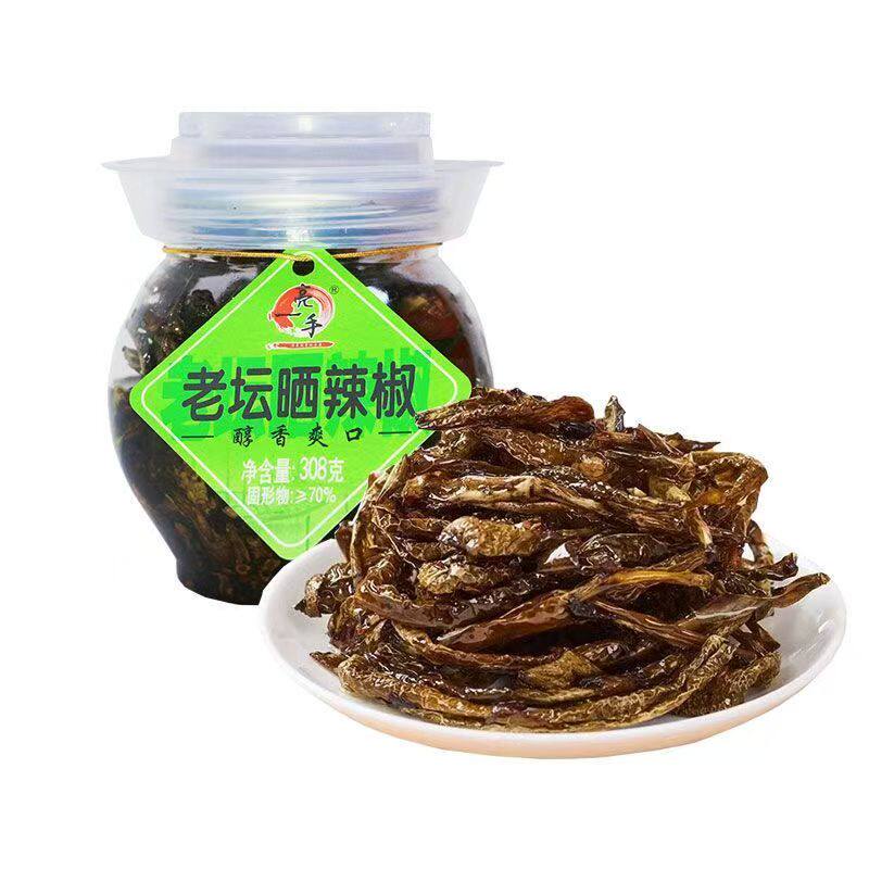 湖南特产老坛晒辣椒干腌辣椒腌制下饭菜咸菜辣椒酱豆豉拌饭微辣