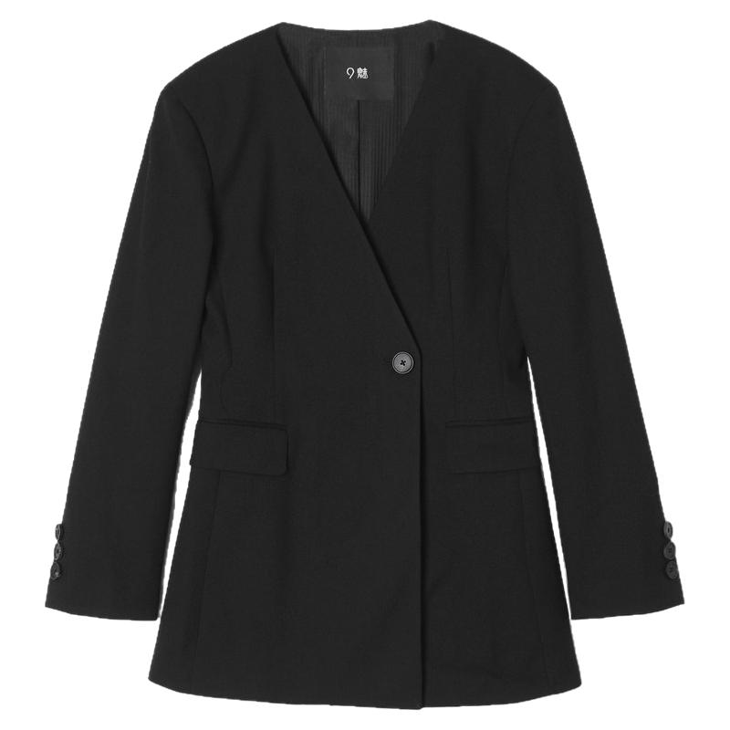 V领双排扣收腰西服外套