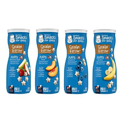 美国嘉宝gerber儿童婴儿星星泡芙进口零食辅食饼干口味任选42g/罐