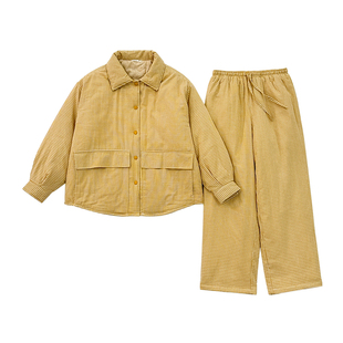 宜色家新款格物棉服套装女款睡衣春秋冬季加厚保暖长袖家居服