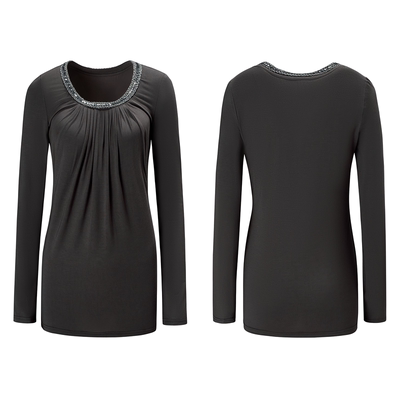 REOPtion亮闪圆领长袖打底衫