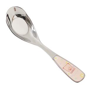 川岛屋&lulu猪 不锈钢儿童勺子高颜值宝宝吃饭汤勺可爱短柄元宝勺