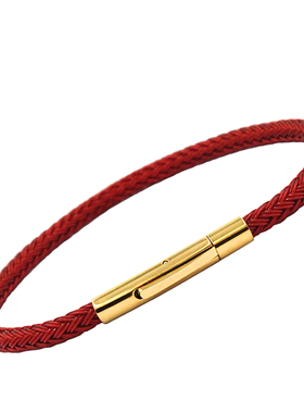 亮金色按扣全新防水防汗编织手链