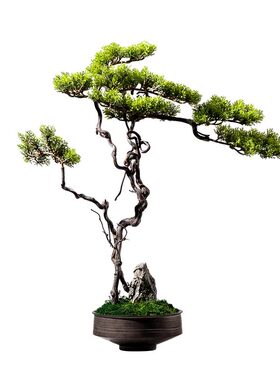 仿真迎客松盆景艺术盆栽