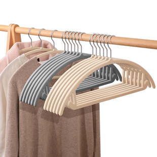 植绒衣架家用挂衣无痕不鼓包防滑整理师专用大衣服撑加长加厚衣柜