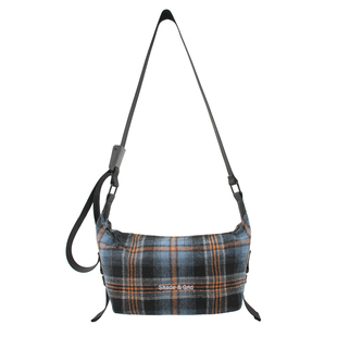 花间公主原创织影系列时尚通勤单肩包格纹斜挎包旅行出游饺子包