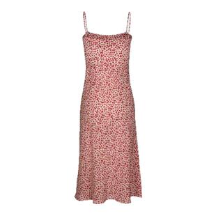 【现货】About Reformation连衣裙法式红色星星碎花沙滩吊带裙女