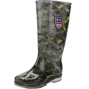 回力雨鞋雨靴男水鞋胶鞋迷彩男士耐磨时尚男款防水防滑高筒插秧
