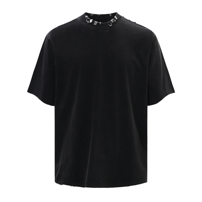 BrokenMoon做旧金属扣休闲短袖