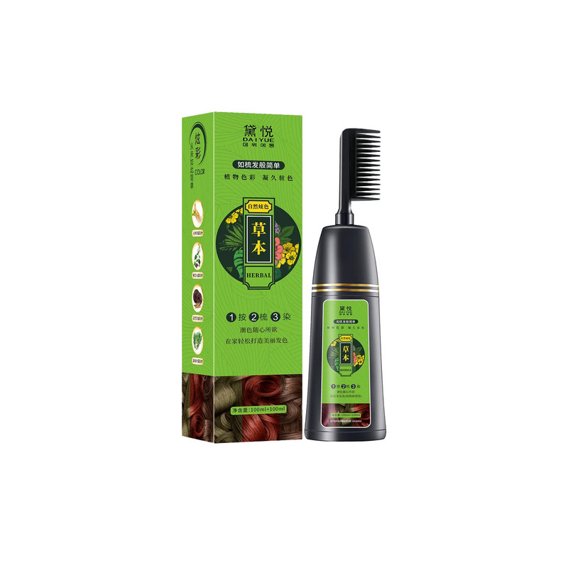 黛悦黑茶盖白发植物萃取染发持久