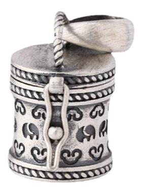 吉祥如意纯嘎乌盒吊坠复古做旧可打开diy手工挂件香囊香薰坠子