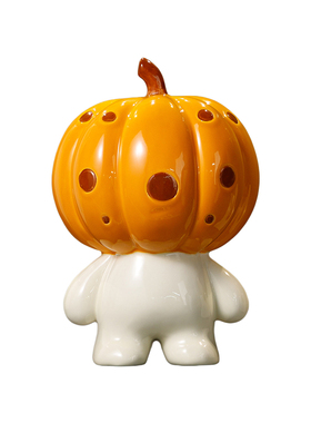 南瓜丸现代北欧卡通可爱趣味彩釉抽象陶瓷手办摆件家居样板间装饰