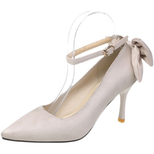 高跟鞋女细跟2025年秋季新款百搭尖头一字式扣带法式学生可穿单鞋