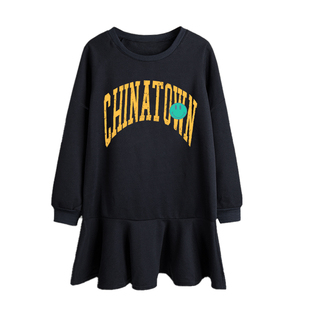 超大300斤春季季韩版时尚加绒加厚宽松显瘦慵懒风鱼尾卫衣连衣裙